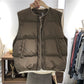 Women's Fashion Loose Contrast Color Zipper Cardigan Vest