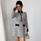 Button Long Sleeve Dress Plaid Women's Clothing