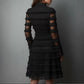 Womens Fashionable Casual Textured Long-Sleeve Dress