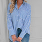 Women's Long-sleeved Shirt Fashion Loose Casual Plaid Shirt