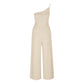 Women's Solid Color Lace-up Jumpsuit