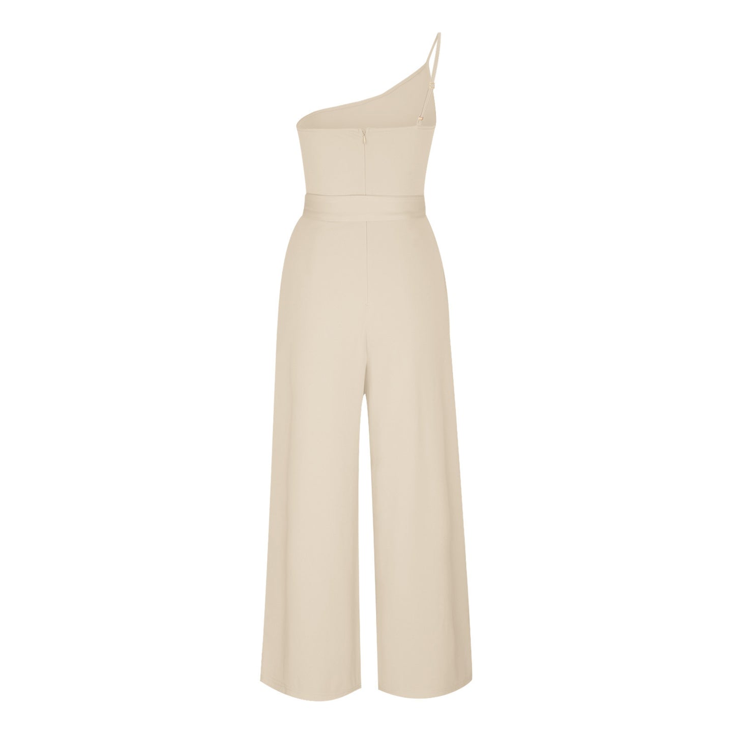 Women's Solid Color Lace-up Jumpsuit