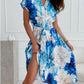 Summer V-neck Printed Short Sleeve Dress