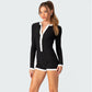 Hip Raise Slim Fit Women's Long-sleeved Jumpsuit