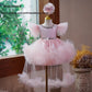 Girls' Solid Color Versatile Creative Fluffy Dress