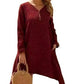 Long Sleeve Fake Two-piece Printed Dress