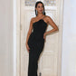 Women's Halter Tube Top Backless Waist Trimming Dress
