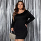 European And American Round Neck Plus Size Thin And Glittering Hip Skirt