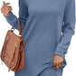 Back Fold Pocket Long Sleeve Sweater Dress