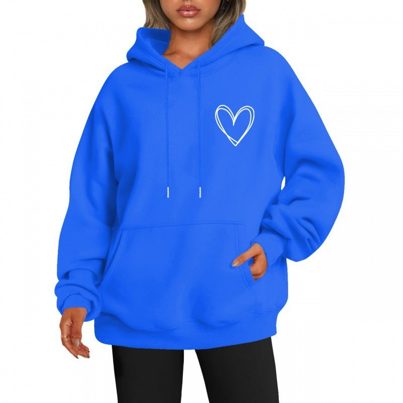 Sweat à capuche brossé style coréen pour femme, style décontracté