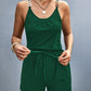 Women's Summer Fashion Pleated Stitching Metal Strap Jumpsuit