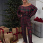 Home Wear Fashion Long Sleeve Trousers Pajamas Suit