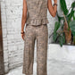 Female Spring And Summer Print Straight-leg Pants Suit
