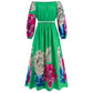Women's Fashionable Retro Long-sleeved Top Wide Hem Printed Long Skirt Suit