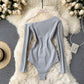 Diagonal Collar Strapless Long-sleeved T-shirt Women's