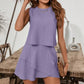 Fashion Sleeveless Top Shorts Suit