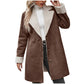 Manteau en peluche épais à manches longues et revers