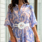 Stylish All-matching Linen Dress With A Chic Print And Lace Trim
