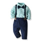 Gentleman European And American Plaid Shirt Bib Suit
