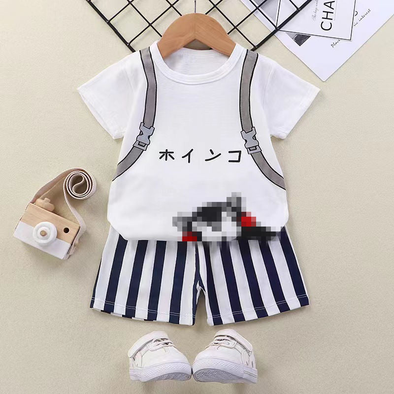 Ensemble t-shirt d'été à manches courtes pour enfant en pur coton