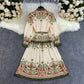 Women's Printed Long-sleeved Boho Dress