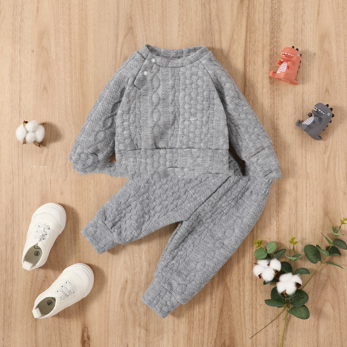 Pull en coton uni sans capuche pour l'automne et l'hiver