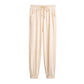 High Waist Loose Cropped Ice Silk Leggings For Women