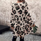 Leopard Print Long Sleeve Dress Women
