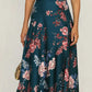 Women's Casual V-neck Spaghetti-strap Floral Print Bow Beach Backless Dress