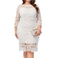 Lace Hollow Long Sleeve Pencil Skirt