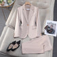 Acetate Satin Purple Suit Professional Womens Set AutumnWinter New Elegant Goddess-Style Commuter Workwear
