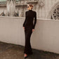 Fashion Long Sleeve Turtleneck Fishtail Slim-fit Sheath Dress