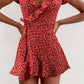 Robe trapèze slim à volants et col en V en dentelle pour l'été, style européen et américain