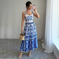 Women's Summer New Waist-slimming Design Floral Strap Dress Elegant Vacation Style