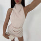 Womens Minimalist Backless Party Dress