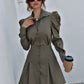 Robe chemise unicolore avec boutons
