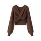 Women's Fashion Cross Design Knitted Pullover Sweater