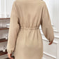 Women's Fashionable Elegant Drawstring Waist Loose Long Sleeve Top