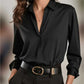 Women's Solid Color Loose Button Lapel Shirt