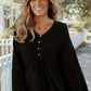 Women's Chiffon Buttoned Hollow Long Sleeve Shirt