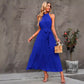 Halter Lace-up Casual Loose Stitching Dress
