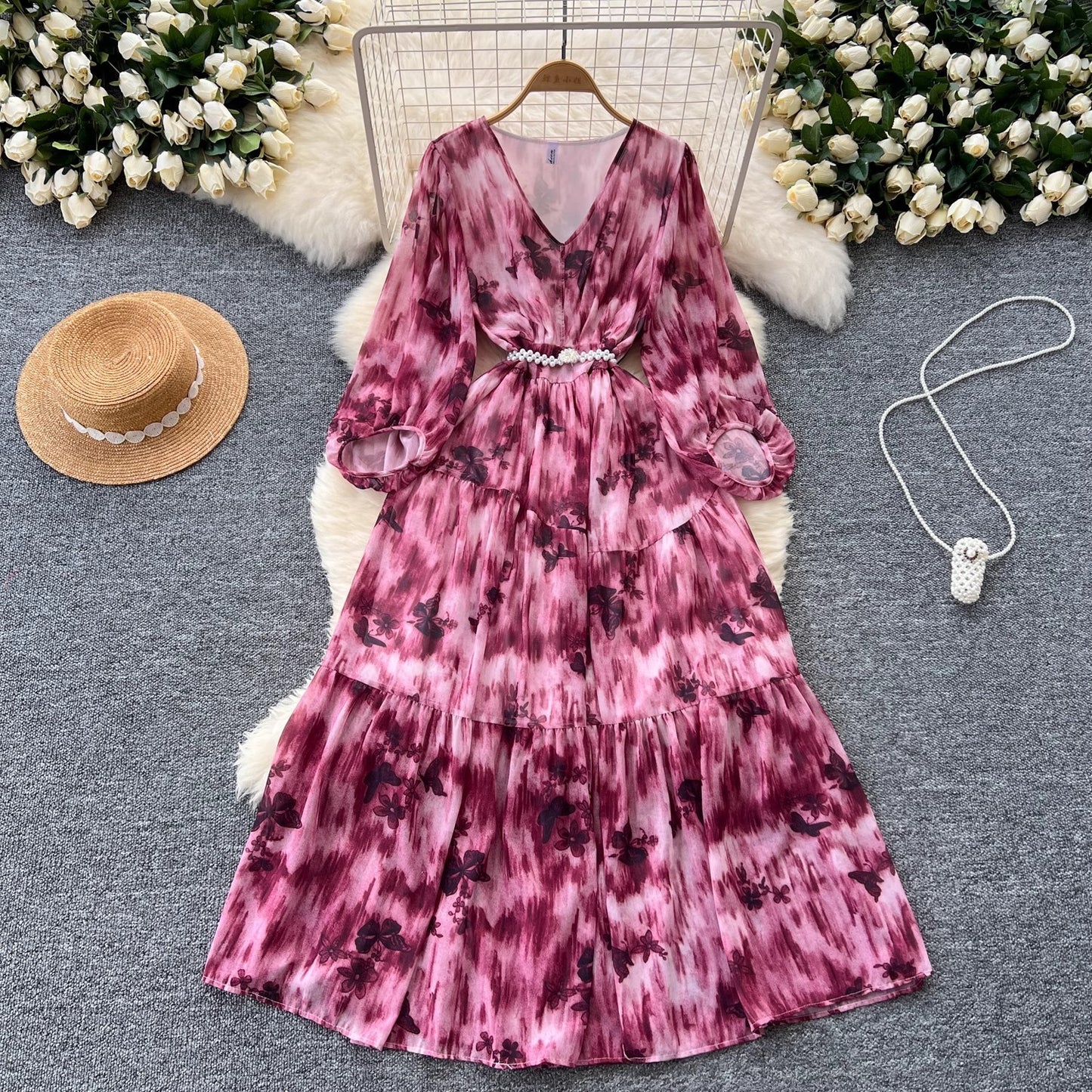 French Style High-grade Waist-tight Dress Women