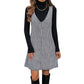 Robe pied-de-poule tendance sans manches pour femme