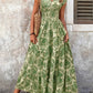 Stylish And Elegant V-neck Short-sleeve Vintage-print Dress