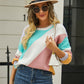Pull à col rond à rayures simples et tendance pour femme