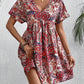 Fashion Women V-neck Printed Dress