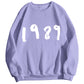 Pull décontracté à manches longues et col rond, style 1989