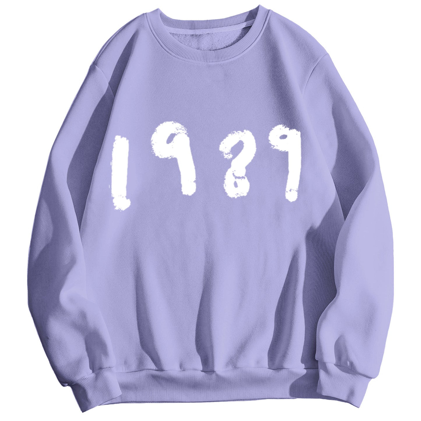Pull décontracté à manches longues et col rond, style 1989