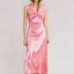 V-neck Pleated Slim Fit Slimming Graceful And Fashionable Dress