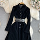 High-grade Socialite Temperament Long Sleeve Lapel Long Skirt